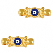Ciondoli di metallo DQ distanziatore occhio di Allah oro-blu scuro (privo di nichel)
