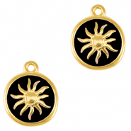 Ciondoli di metallo DQ sole oro-nero (privo di nichel)