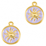 Ciondoli di metallo DQ sole oro-viola lavanda (privo di nichel)