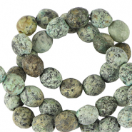 Perline in pietra naturale Diaspro Dalmata 6mm sfaccettate effetto verde Maya multicolore