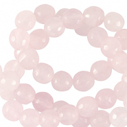 Perline in pietra naturale Quarzo latteo 6mm sfaccettate effetto rosa delicato