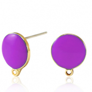 Componenti di metallo DQ orecchini oro-viola (privo di nichel)