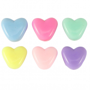 Perline alfabeto in acrilico cuore multicolore pastello