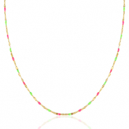 Collane in acciaio inossidabile rosa neon-verde-oro