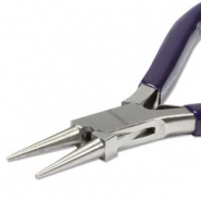 Beadsmith Pinza punta tonda con molla blu-argento