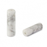 Perline in pietra naturale magnesite tubo marmo bianco