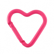 Componenti colorati anello bris&eacute; portachiavi cuore rosa neon
