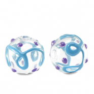 Perline di vetro pittura a mano trasparente-blu viola