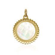 Ciondoli in acciaio inossidabile conchiglia 12mm oro-bianco (colore naturale)