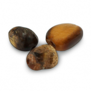 Perline in pietra naturale Occhio di trigre marrone dorato