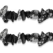 Perline in pietra naturale chips Ossidiana nero-antracite marmo