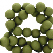 Perline in acrilico 6 mm verde olivastro