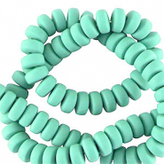 Perline di polimero rondella 7mm verde turchese