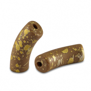 Perline in acrilico tubo opaca marrone-oro
