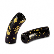 Perline in acrilico tubo lucida nero-oro