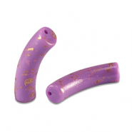 Perline in acrilico tubo lucida viola-oro