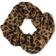 Elastici per capelli con stampa leopardo marrone delicato-nero