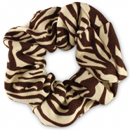 Elastici per capelli con stampa zebra bianco cashmere-marrone