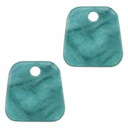 Pendenti in resina trapezio blu petrolio