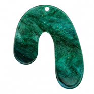 Pendenti in resina organico glitterato multicolore verde