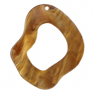 Pendenti in resina organico arancione raccogliere-marrone