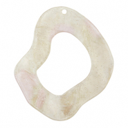 Pendenti in resina organico glitterato bianco cashmere