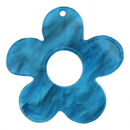 Pendenti in resina fiore blu di prussia