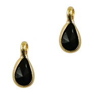 Pendenti di vetro Crystal Glass goccia nero-oro