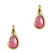 Pendenti di vetro Crystal Glass goccia rosa-oro