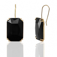 Orecchini con Cristalli rettangolo nero-oro