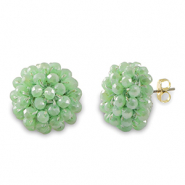 Orecchini sfaccettati con anellino Verde chiaro