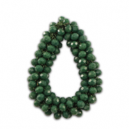 Ciondoli sfaccettati goccia verde scuro
