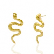 Orecchini in acciaio inossidabile serpente oro