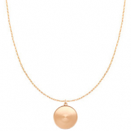 Catena Polaris Steel (acciaio inox) con castone per cabochon 20 mm oro rosa