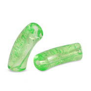 Perline in acrilico tubo con venature verde peridoto