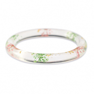Braccialetti alla moda con fiori secchi rosa chiaro verde-oro
