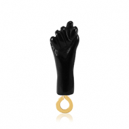 Pendenti in resina "Mano Fico" nero-oro
