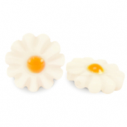 Perline di conchiglia fiore bianco-giallo arancio