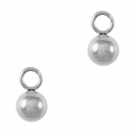 Ciondoli in acciaio inossidabile tondo 4mm argento