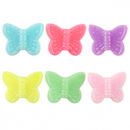 Perline con look acrilico farfalla multicolore pastello