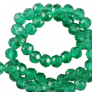 Perline sfaccettate 6x4mm rondella verde eden
