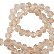 Perline sfaccettate 6x4mm rondella beige ambra