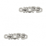 Ciondoli di metallo DQ distanziatore "HOPE" argento antico (privo di nichel)