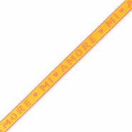Nastro con testo "mi amore" giallo-rosa corallo