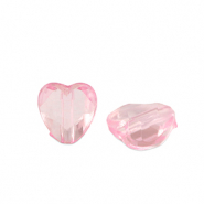 Perline in acrilico cuore rosa trasparente