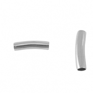 Perline in acciaio inossidabile tubo 25mm argento