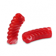 Perline in acrilico tubo spirale rosso trasparente