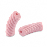 Perline in acrilico tubo spirale rosa chiaro