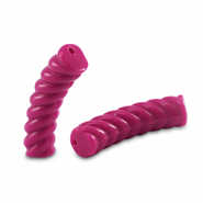 Perline in acrilico tubo spirale rosa magenta