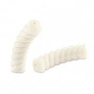 Perline in acrilico tubo spirale biancastro